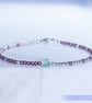 Bracelet dainty sterling silver & Swarovski glass pearl asymmetric pattern  - Image 7