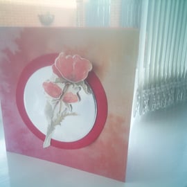 Poppy decoupage birthday card