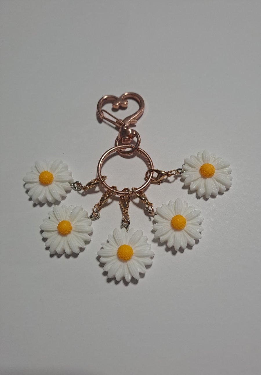 daisy keyring stitch marker set