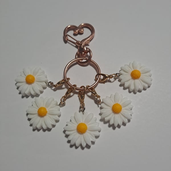 daisy keyring stitch marker set