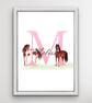 Personalised Initial Print - Horse Pony Initial print, gift - Image 4