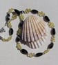 Yellow Citrine and Black Agate Gemstone Statement Beaded Necklace "Cianna"