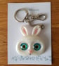 Cute White Rabbit Keyring Handbag Charm - Image 1