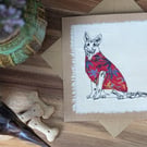German Shepherd - handmade stitched dog, birthday card, greetings card
