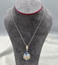 turquoise blue browns yellows pinks lampwork glass beaded pendant necklace - Image 6