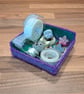 Container for small desk items - green and purple pattern - Image 4