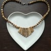 Necklace - Semi precious Picture Jasper stones, rectangular & round beads