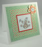 Handmade, any occasion card - bunny and flowers - Image 3