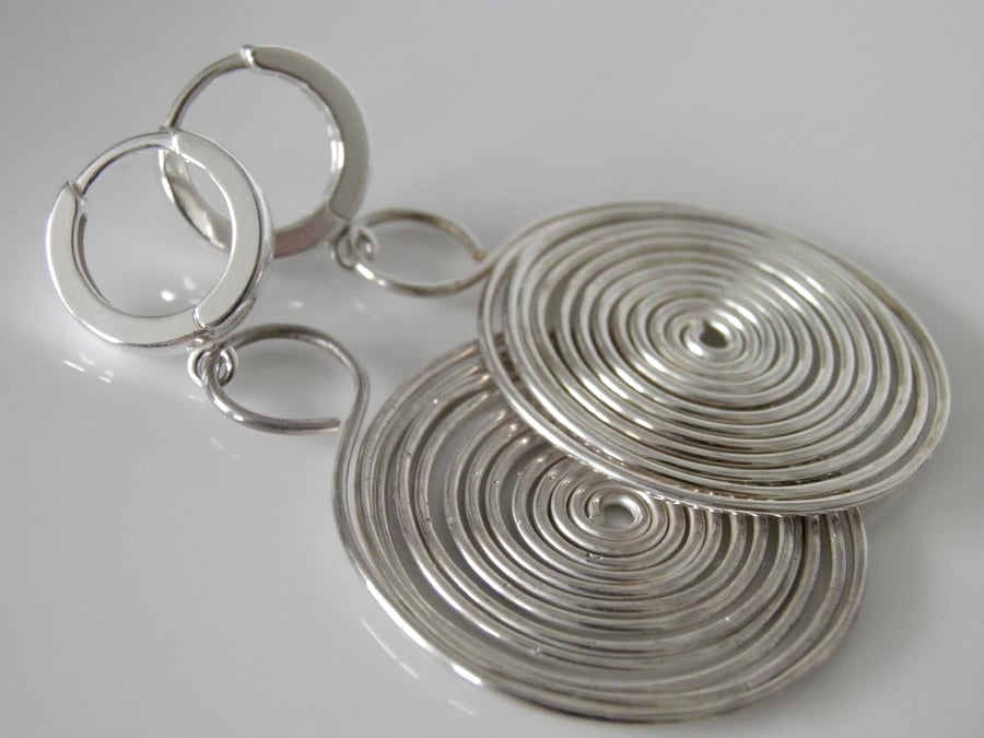 Sterling Silver Spiral Earrings 