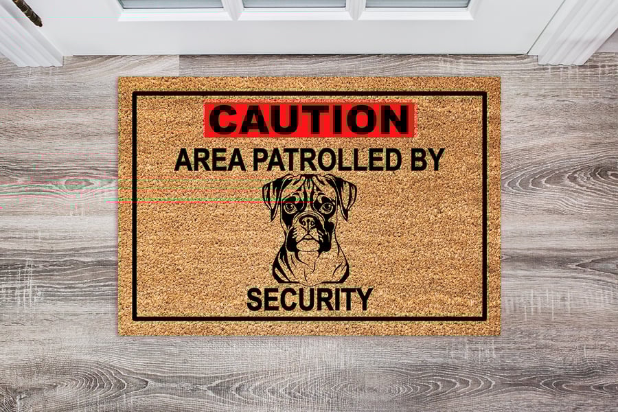 Boxer Security Door Mat No.3 - Boxer Dog Welcome Mat 