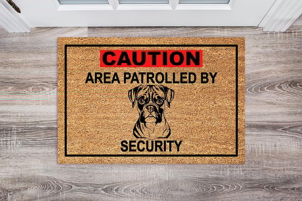 Boxer Security Door Mat No.3 - Boxer Dog Welcome Mat 