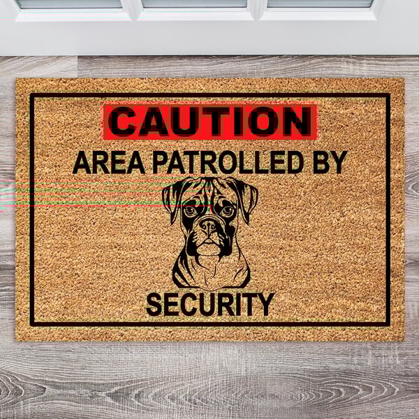 Boxer Security Door Mat No.3 - Boxer Dog Welcome Mat 