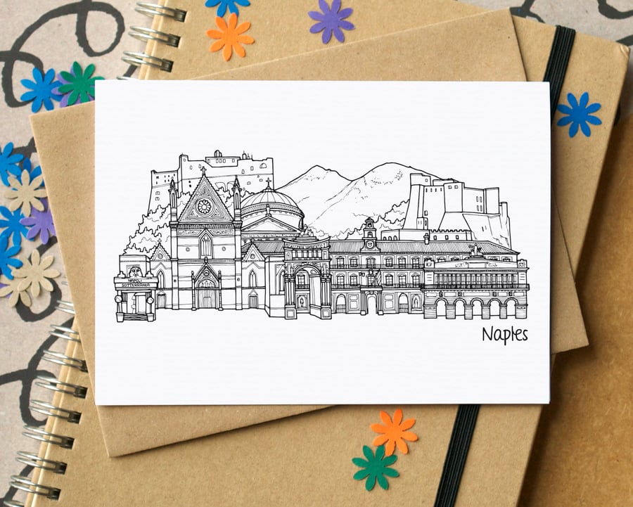 Naples Skyline Greetings Card