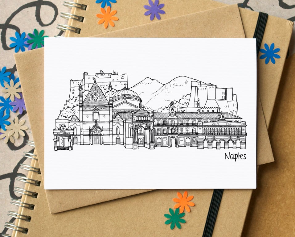 Naples Skyline Greetings Card