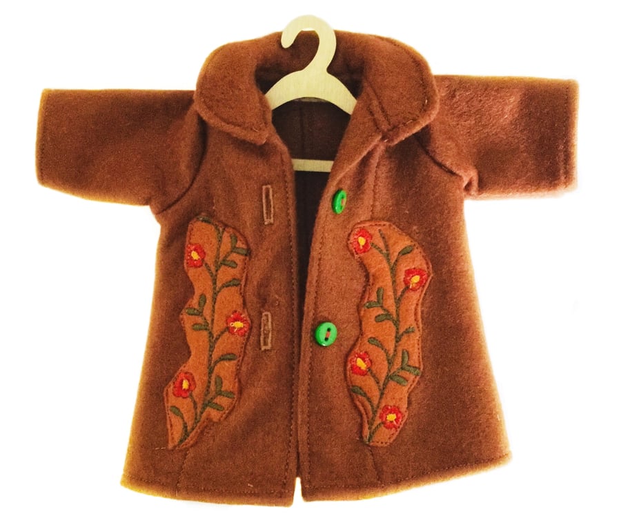 Reduced - Chestnut Embroidered Coat