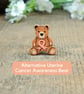 Uterine Cancer Awareness Teddy Bear Brooch, Endometrial Cancer Pin, Handmade - Image 9
