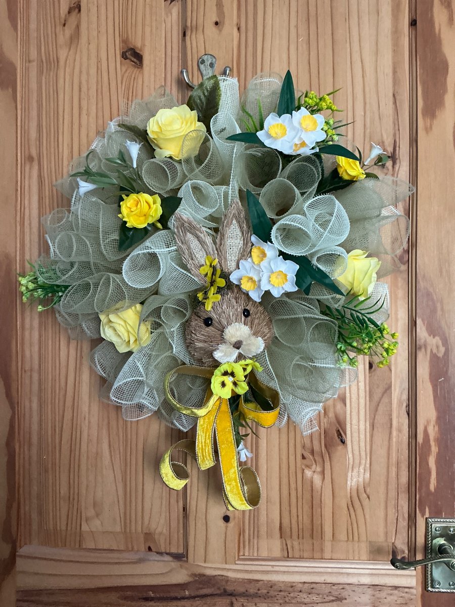 Rabbit spring door wreath