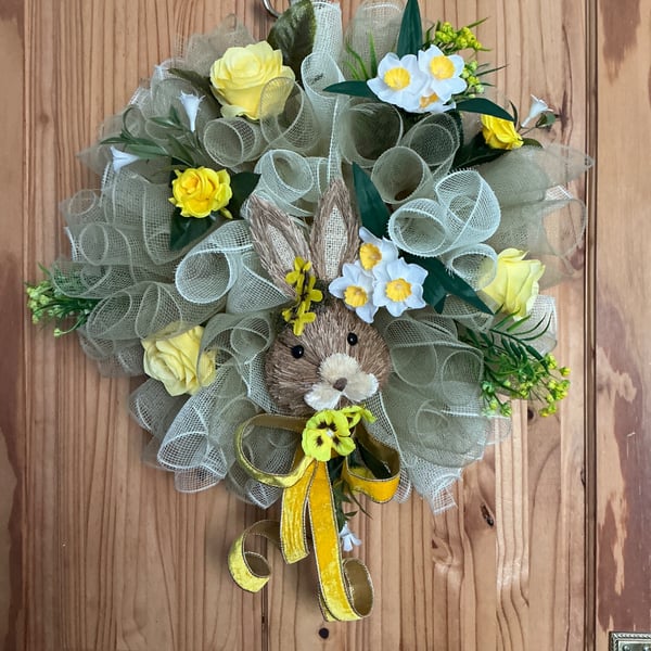 Rabbit spring door wreath