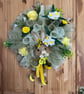 Rabbit spring door wreath