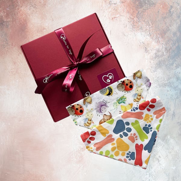 Dog Bandanas Set, Bandanas, Animals-Paws Design-Small Dog Bandanas. 2 Pack-TW12