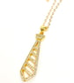 Neck Tie Crystal CZ Necklace, 14kt Gold Filled Pendant