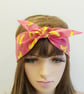 Banana print cotton self tie head scarf, summer headband, hair scarf