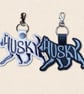 Husky Keyring - Dog Silhouette Word Art Accessory