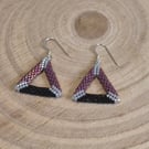 Sterling silver beaded earrings, Geometric jewellery, Gift for women (EAR-0010)
