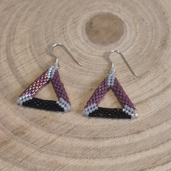 Sterling silver beaded earrings, Geometric jewellery, Gift for women (EAR-0010)