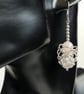 Sterling Silver Rose Quartz Chainmaille Earrings - Image 4