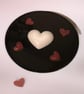 Heart Coaster – Handmade Black Glitter Romantic Gift