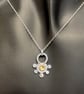 Sterling silver and citrine pendant and chain, citrine Rana necklace - Image 3