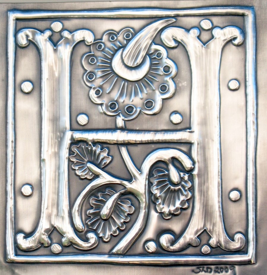 Initial letter H Pewter Monogram