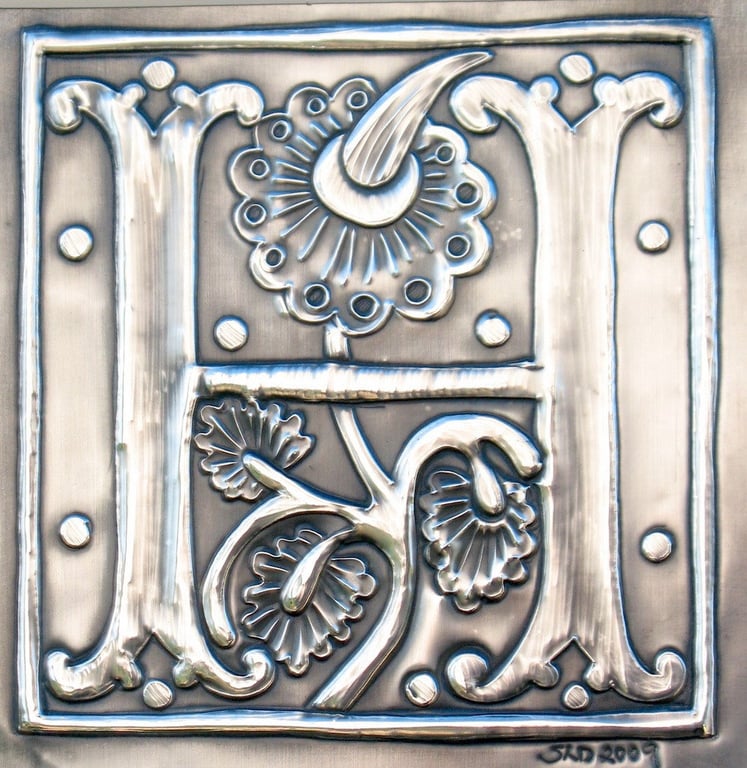Initial letter H Pewter Monogram