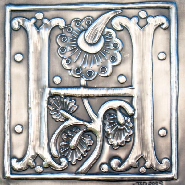 Initial letter H Pewter Monogram