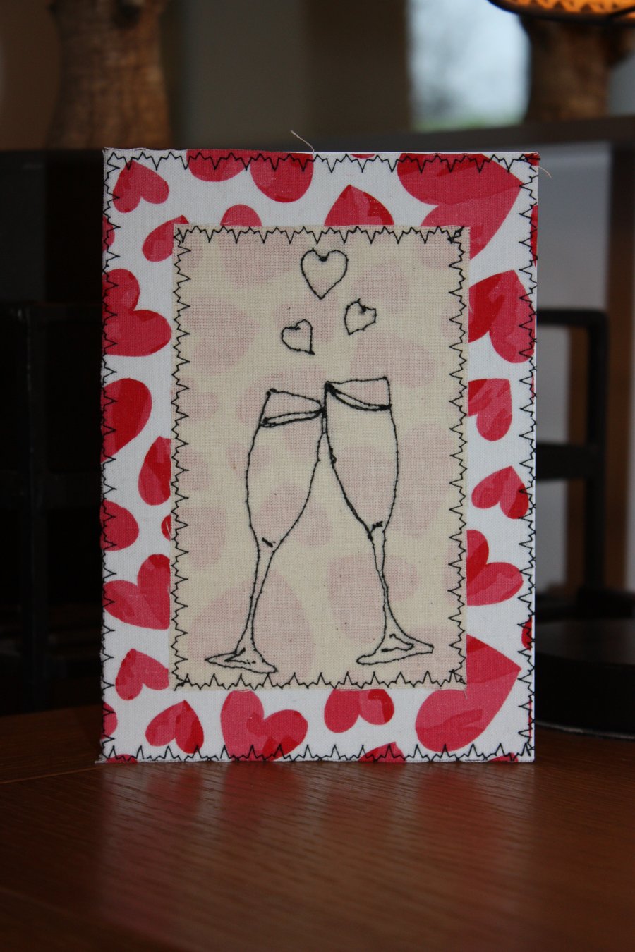 pink heart champaign glasses