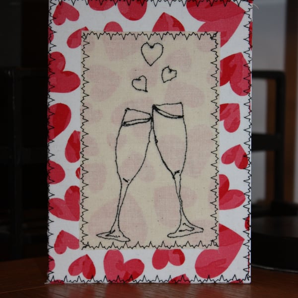 pink heart champaign glasses