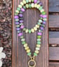 Pepino Melon Hand Knotted Beaded Gemstone Necklace - Image 9
