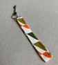 Perfectly Imperfect - Linen fabric Key ring - Key loop Green, orange