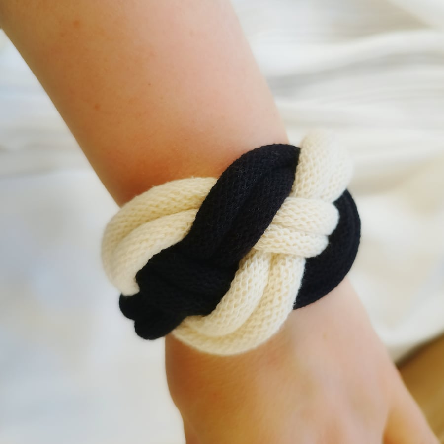 Rope Josephine Bracelet, Black & White 