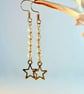 Christmas Star Earrings With Sparkly Crystal, Secret Santa Gift, Stocking Filler