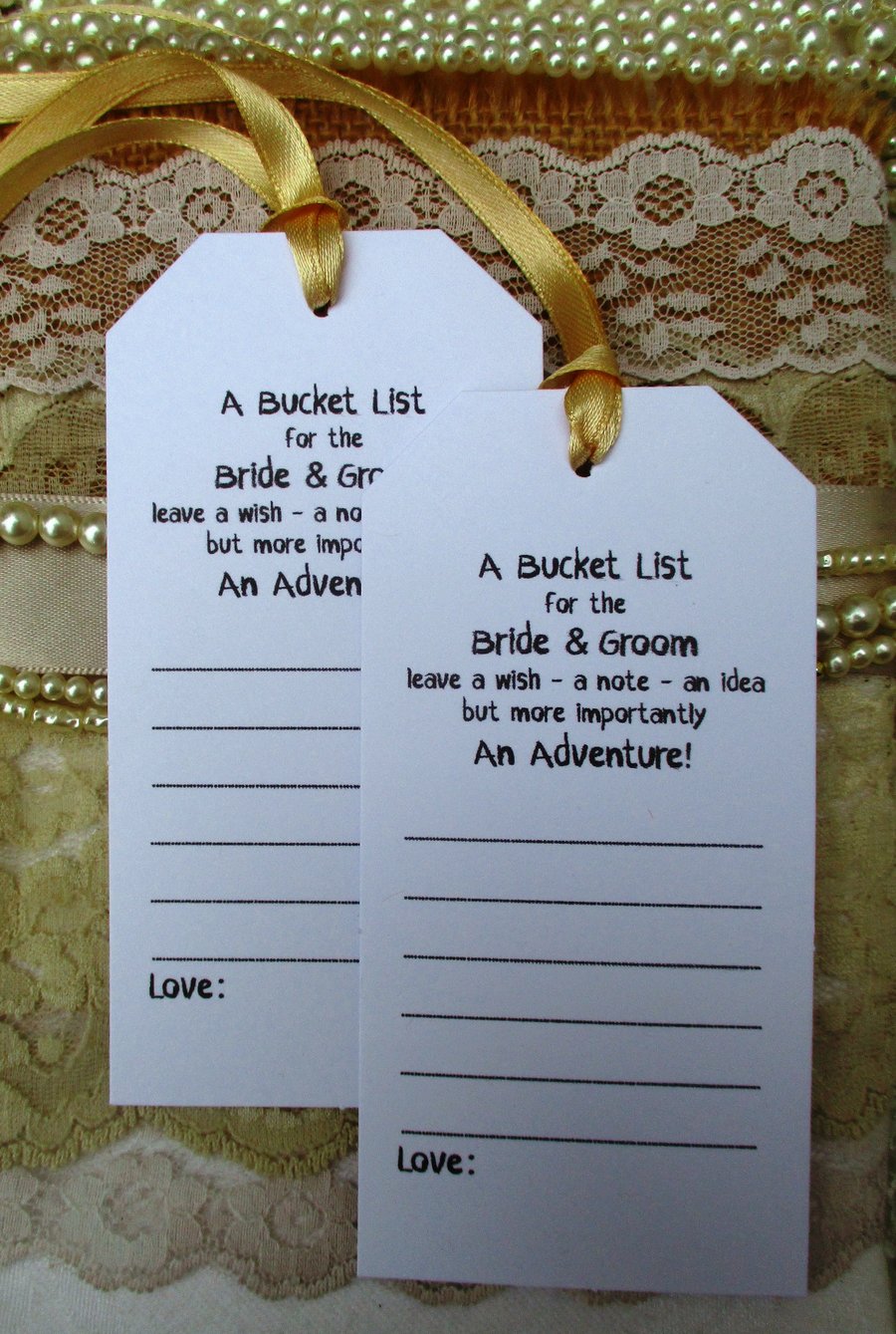 Bucket List Tags for the Bride & Groom