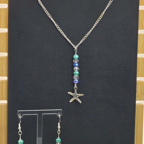 Starfish jewellery set - matching necklace and earrings
