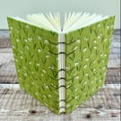 Journal Notebook Handcrafted in Coptic Stitch Binding with Snowdrops Fabric 