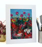 A mixed media painting - red and white wildflowers - letterbox gift - Image 6