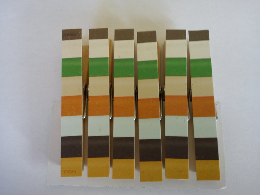 Colour Block Stripe magnetic pegs fridge magnets memo peg