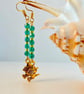 Halloween Witch Earrings Green Crystals, Trick Or Treat, Price Inc UK Delivery