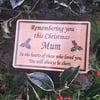 Personalised Christmas Memorial Plaque Christmas memorial Marker
