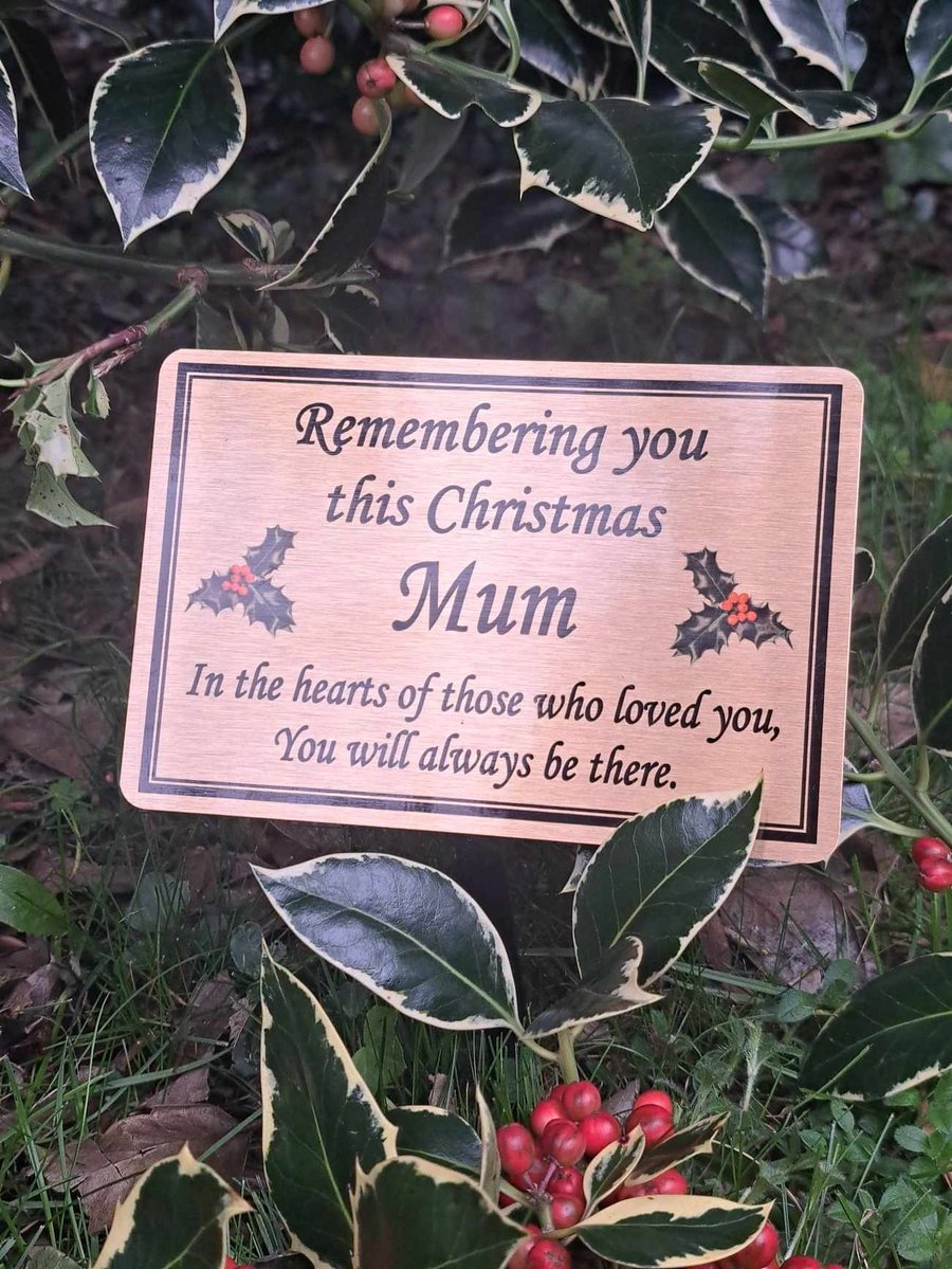 Christmas Memorial Plaque Xmas Grave Marker Christmas Grave Decoration Plaque 