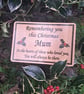 Christmas Memorial Plaque Xmas Grave Marker Christmas Grave Decoration Plaque  - Image 1